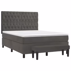Giroletto a Molle con Materasso Grigio Scuro 140x200 cm Vellutocod mxl 123225 - Vista aggiuntiva 3