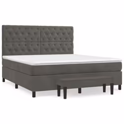 Giroletto a Molle con Materasso Grigio Scuro 160x200 cm Vellutocod mxl 123227 - Vista aggiuntiva 2