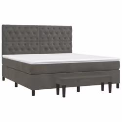 Giroletto a Molle con Materasso Grigio Scuro 160x200 cm Vellutocod mxl 123227 - Vista aggiuntiva 3