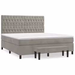 Giroletto a Molle con Materasso Grigio Chiaro 180x200cm Vellutocod mxl 99285 - Vista aggiuntiva 2