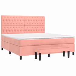 Giroletto a Molle con Materasso Rosa 180x200 cm in Vellutocod mxl 99283 - Vista aggiuntiva 3