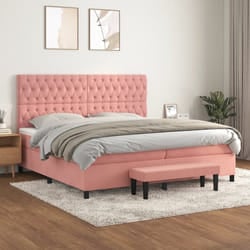 Giroletto a Molle con Materasso Rosa 200x200 cm in Vellutocod mxl 75297