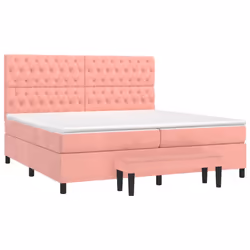 Giroletto a Molle con Materasso Rosa 200x200 cm in Vellutocod mxl 75297 - Vista aggiuntiva 3