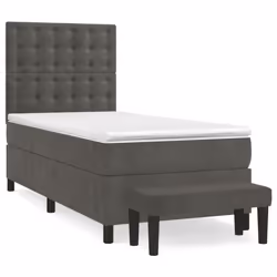 Giroletto a Molle con Materasso Grigio Scuro 90x190 cm Vellutocod mxl 99291 - Vista aggiuntiva 2
