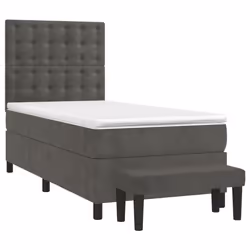 Giroletto a Molle con Materasso Grigio Scuro 90x190 cm Vellutocod mxl 99291 - Vista aggiuntiva 3