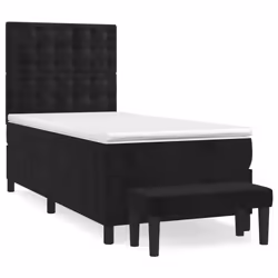 Giroletto a Molle con Materasso Nero 90x190 cm in Vellutocod mxl 75307 - Vista aggiuntiva 2