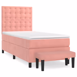 Giroletto a Molle con Materasso Rosa 90x200 cm in Vellutocod mxl 123546 - Vista aggiuntiva 3