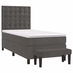 Giroletto a Molle con Materasso Grigio Scuro 100x200 cm Vellutocod mxl 99284 - Vista aggiuntiva 3