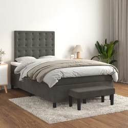 Giroletto a Molle con Materasso Grigio Scuro 120x200 cm Vellutocod mxl 75305