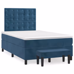 Giroletto a Molle con Materasso Blu Scuro 120x200 cm in Vellutocod mxl 99293 - Vista aggiuntiva 2