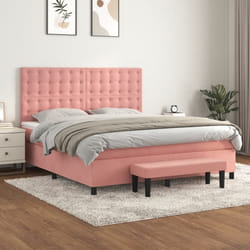 Giroletto a Molle con Materasso Rosa 160x200 cm in Vellutocod mxl 99292