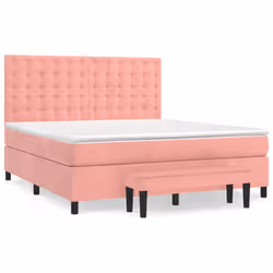 Giroletto a Molle con Materasso Rosa 180x200 cm in Vellutocod mxl 123234 - Vista aggiuntiva 2