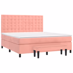 Giroletto a Molle con Materasso Rosa 180x200 cm in Vellutocod mxl 123234 - Vista aggiuntiva 3