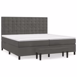 vidaXL Giroletto a Molle con Materasso Grigio Scuro 200x200 cm Velluto - Vista aggiuntiva 2
