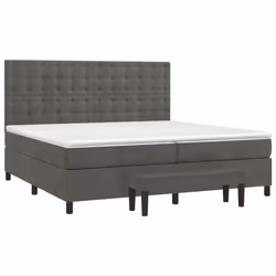 vidaXL Giroletto a Molle con Materasso Grigio Scuro 200x200 cm Velluto - Vista aggiuntiva 3