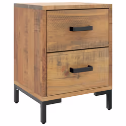 vidaXL Comodini 2 pz 36x30x45 cm in Legno Massello di Pino - Vista aggiuntiva 3