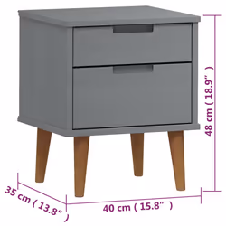 VidaXL 350497 comodino Grigio - Vista aggiuntiva 8