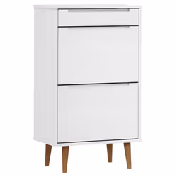 vidaXL Scarpiera MOLDE Bianca 59,5x35x103 cm in Legno Massello di Pino - Vista aggiuntiva 2