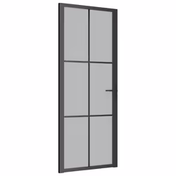 Porta Interna 83x201,5 cm Nero Opaco Vetro e Alluminiocod mxl 121402 - Vista aggiuntiva 2