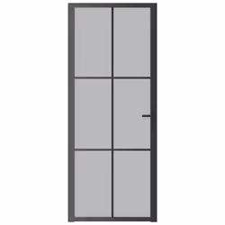 Porta Interna 83x201,5 cm Nero Opaco Vetro e Alluminiocod mxl 121402 - Vista aggiuntiva 3