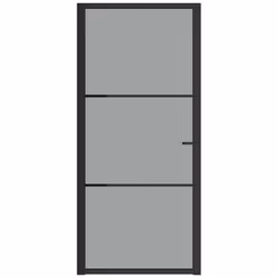 vidaXL Porta Interna 93x201,5 cm Nera in Vetro ESG e Alluminio - Vista aggiuntiva 3