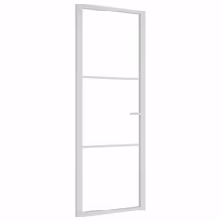 vidaXL Porta Interna 76x201,5 cm Bianca in Vetro ESG e Alluminio - Vista aggiuntiva 2