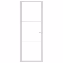 vidaXL Porta Interna 76x201,5 cm Bianca in Vetro ESG e Alluminio - Vista aggiuntiva 3