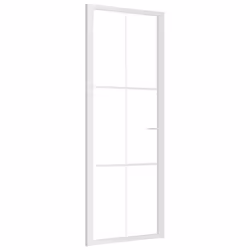 vidaXL Porta Interna 76x201,5 cm Bianca in Vetro ESG e Alluminio - Vista aggiuntiva 2