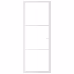 vidaXL Porta Interna 76x201,5 cm Bianca in Vetro ESG e Alluminio - Vista aggiuntiva 3