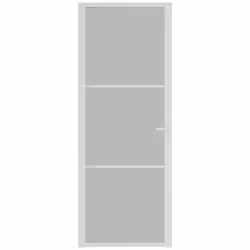 Porta Interna 76x201,5 cm Bianco Opaco Vetro e Alluminiocod mxl 129539 - Vista aggiuntiva 3