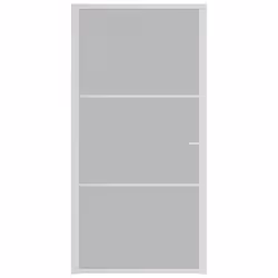 vidaXL Porta Interna 102,5x201,5 cm Bianco Opaco in Vetro e Alluminio - Vista aggiuntiva 3