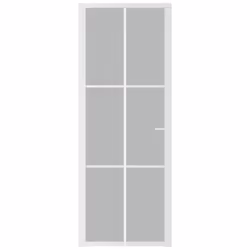 vidaXL Porta Interna 76x201,5 cm Bianco Opaco Vetro e Alluminio - Vista aggiuntiva 3