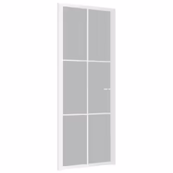 vidaXL Porta Interna 83x201,5 cm Bianco Opaco Vetro e Alluminio - Vista aggiuntiva 2