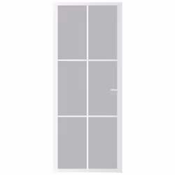vidaXL Porta Interna 83x201,5 cm Bianco Opaco Vetro e Alluminio - Vista aggiuntiva 3