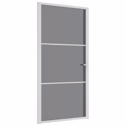 vidaXL Porta Interna 102,5x201,5 cm Bianca in Vetro ESG e Alluminio - Vista aggiuntiva 2