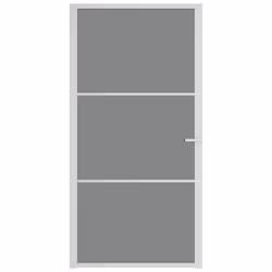 vidaXL Porta Interna 102,5x201,5 cm Bianca in Vetro ESG e Alluminio - Vista aggiuntiva 3