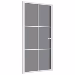 vidaXL Porta Interna 102,5x201,5 cm Bianca in Vetro ESG e Alluminio - Vista aggiuntiva 2