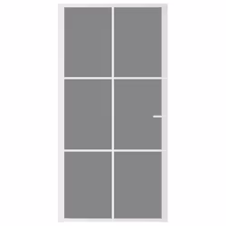 vidaXL Porta Interna 102,5x201,5 cm Bianca in Vetro ESG e Alluminio - Vista aggiuntiva 3