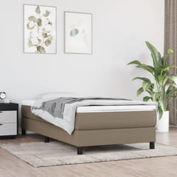 vidaXL Giroletto a Molle con Materasso Tortora 90x190 cm in Tessuto