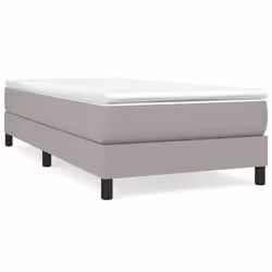 vidaXL Giroletto a Molle con Materasso Grigio Chiaro 90x200 cm Tessuto - Vista aggiuntiva 2