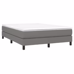 vidaXL Giroletto a Molle con Materasso Grigio Scuro 140x190 cm Tessuto - Vista aggiuntiva 3