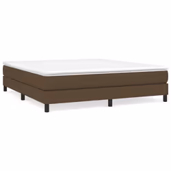 vidaXL Giroletto a Molle con Materasso Marrone Scuro 180x200cm Tessuto - Vista aggiuntiva 2
