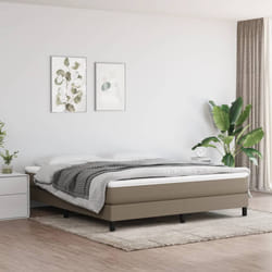 vidaXL Giroletto a Molle con Materasso Tortora 180x200 cm in Tessuto