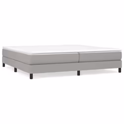 vidaXL Giroletto a Molle con Materasso Grigio Chiaro 200x200cm Tessuto - Vista aggiuntiva 2