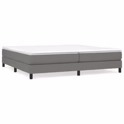 vidaXL Giroletto a Molle con Materasso Grigio Scuro 200x200 cm Tessuto - Vista aggiuntiva 2