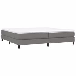vidaXL Giroletto a Molle con Materasso Grigio Scuro 200x200 cm Tessuto - Vista aggiuntiva 3