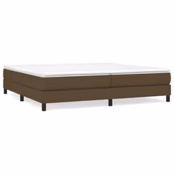 vidaXL Giroletto a Molle con Materasso Marrone Scuro 200x200cm Tessuto - Vista aggiuntiva 2