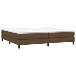 vidaXL Giroletto a Molle con Materasso Marrone Scuro 200x200cm Tessuto - Vista aggiuntiva 3