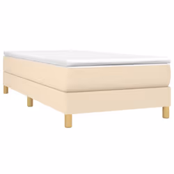 vidaXL Giroletto a Molle con Materasso Crema 90x200 cm inTessuto - Vista aggiuntiva 3