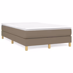 vidaXL Giroletto a Molle con Materasso Tortora 120x200 cm in Tessuto - Vista aggiuntiva 2